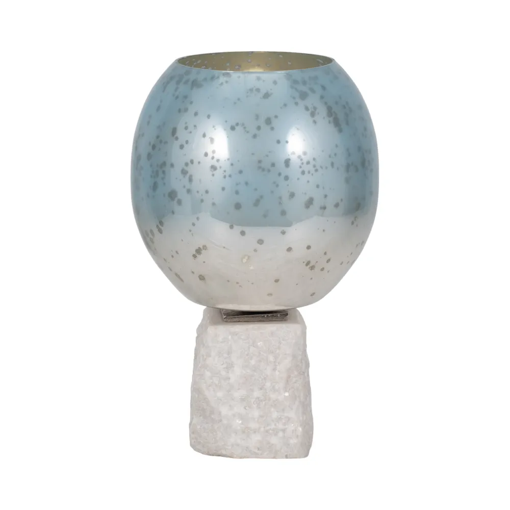 BRAEHAM BLUE CANDLE HOLDER 13 (IN)