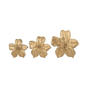 CHESTERROSE SET OF 3 GOLD WALL FLOWERS 4 (IN) 7