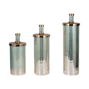 CLAYTONLAND SET OF 3 GREEN GLASS VASES 23 (IN) 1