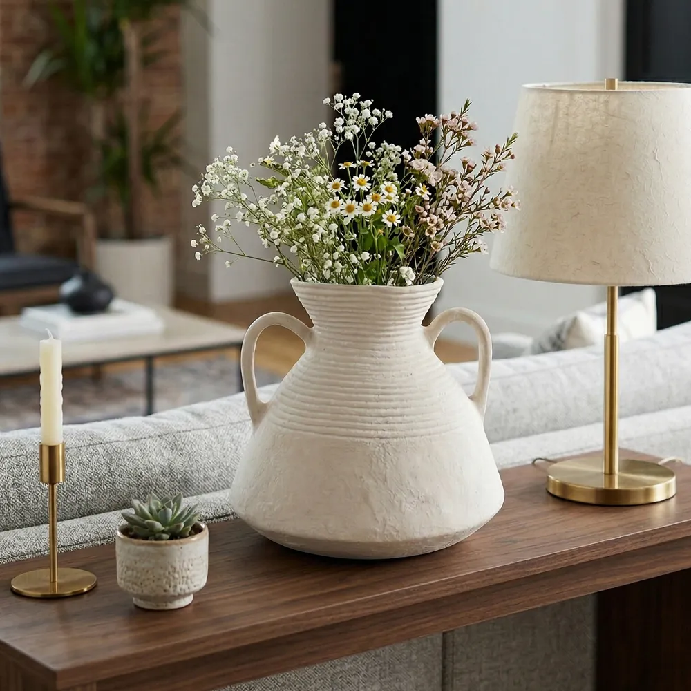 CLINTONWIND WHITE VASE 15 (IN)