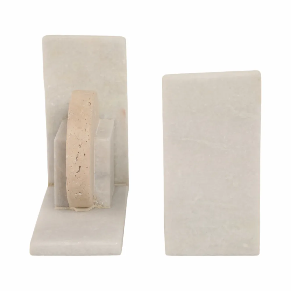 CASEYLAND SET OF 2 WHITE BOOKENDS 6 (IN)
