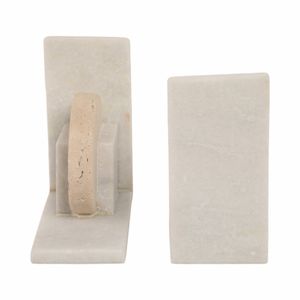 CASEYLAND SET OF 2 WHITE BOOKENDS 6 (IN) 6
