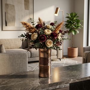 HAMDENWAY BRONZE GLASS VASE 11 (IN) 2