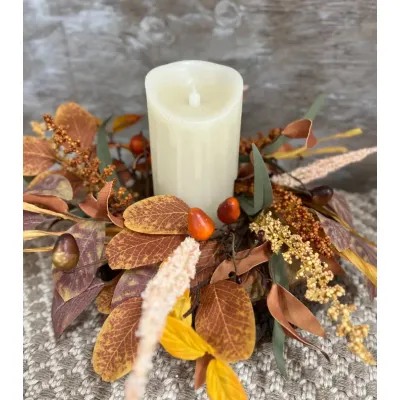 Aspen Acorn Candle Ring 6.5in