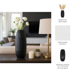 EVANDERGROVE BLACK VASE 16 (IN) 10