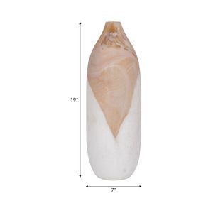 DRAKELEY TAN GLASS VASE 19 (IN) 8