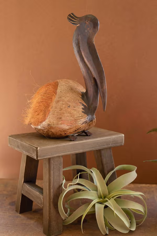 Coconut Pelican Sculpture