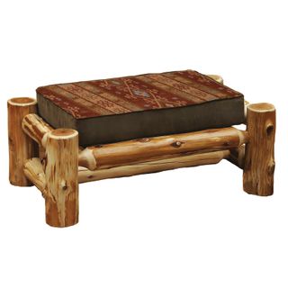 Cedar Log Large Ottoman - Natural - Standard - Fabric:  TBD