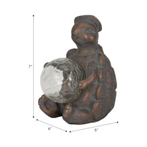7" TURTLE WITH SOLAR ORB, ANTIQUE COPPER 10