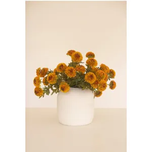 Bundle of 7 Artificial Mustard Ball Dahlias 1