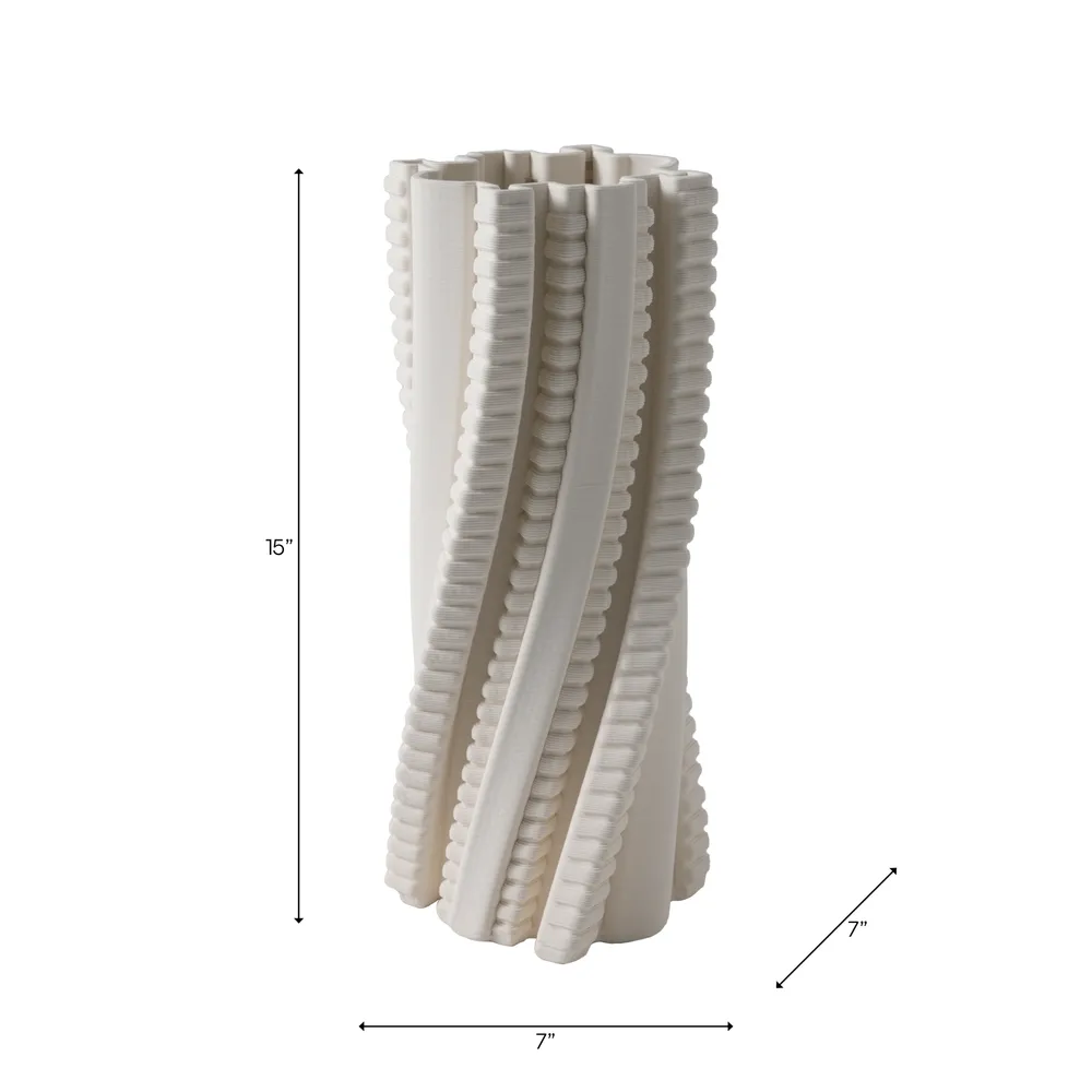 CALDERFIELD IVORY VASE 15 (IN)