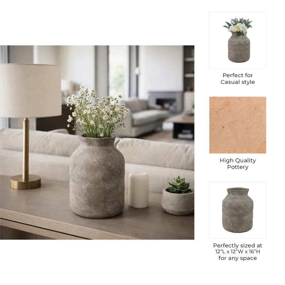 CHILTONLAKE GRAY VASE 16 (IN)
