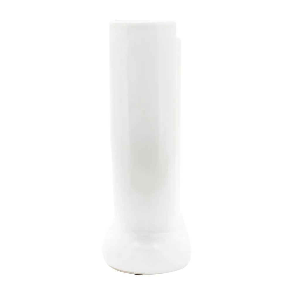 LENNONHAM WHITE VASE 8 (IN)