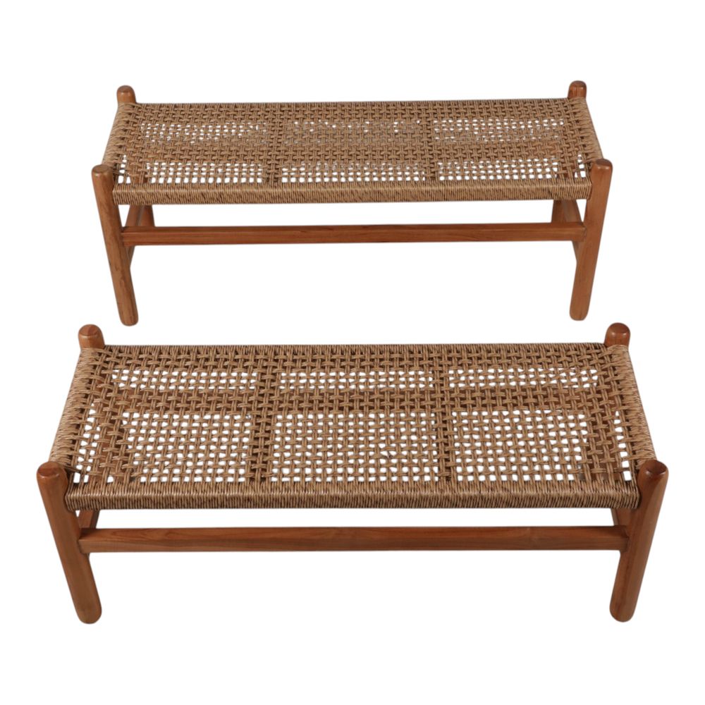 RAMONATON SET OF 2 TAN BENCHES 18 (IN)