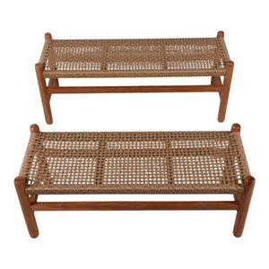 RAMONATON SET OF 2 TAN BENCHES 18 (IN) 5