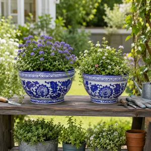 ROYBROOK SET OF 2 BLUE PLANTER 6 (IN) 11