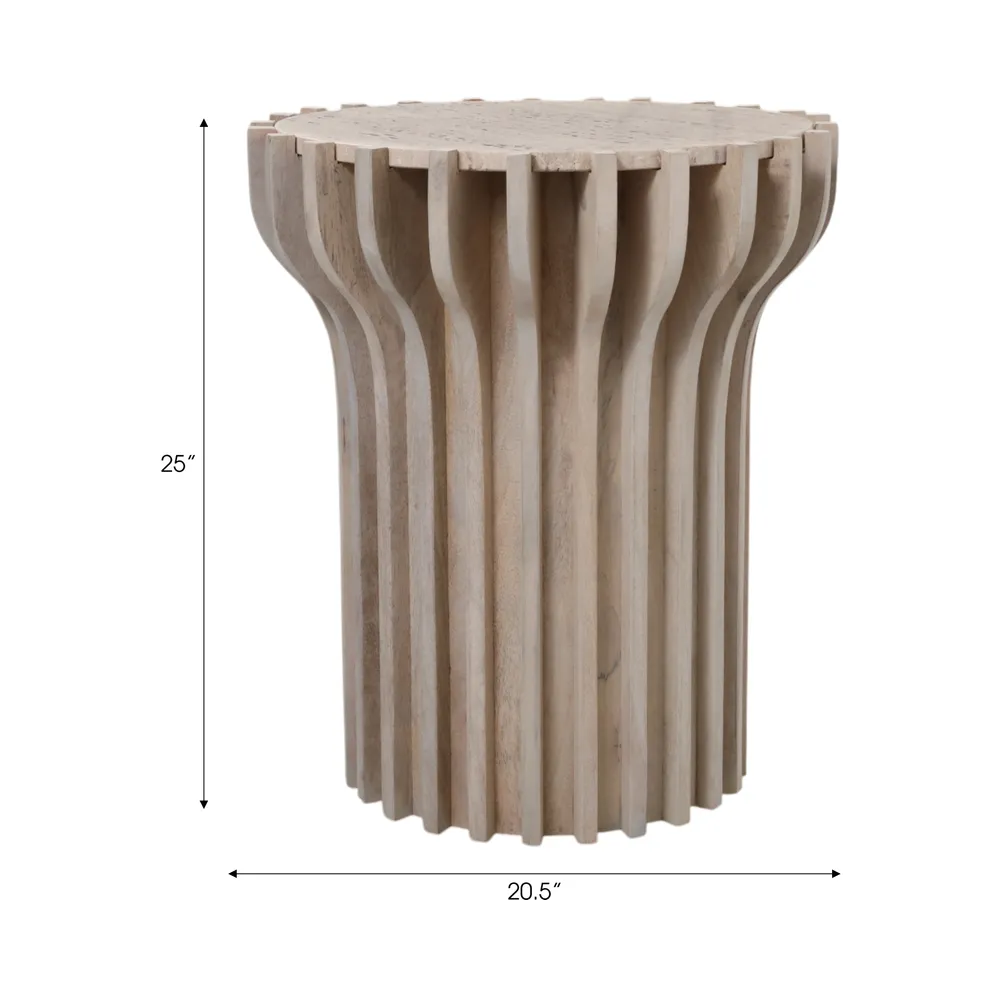 INGRIDBEACH WHITE TABLE 25 (IN)