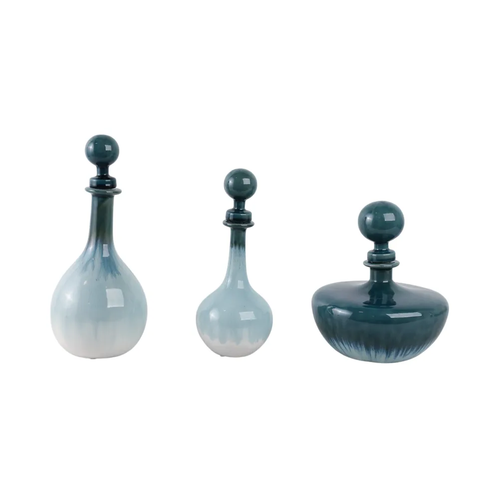 HOLDENCLIFF SET OF 3 BLUE VASES 14 (IN)