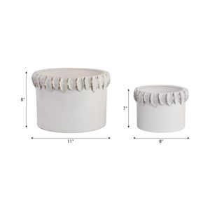 GARLANDWELL SET OF 2 WHITE PLANTER 9 (IN) 9
