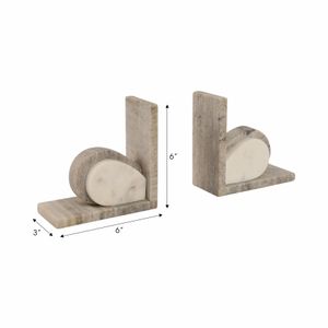 DAYTONVIEW SET OF 2 IVORY BOOKENDS 6 (IN) 8