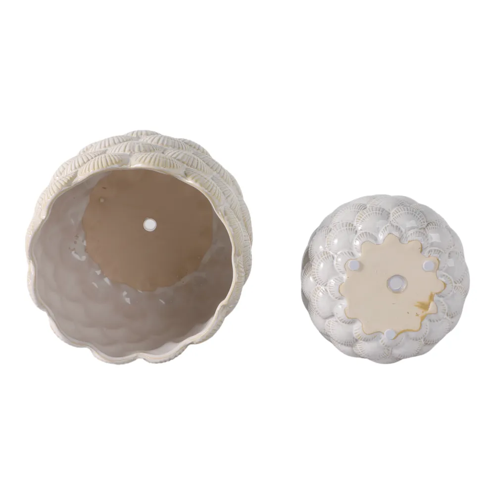 HARKENCREST SET OF 2 WHITE PLANTER 8 (IN)