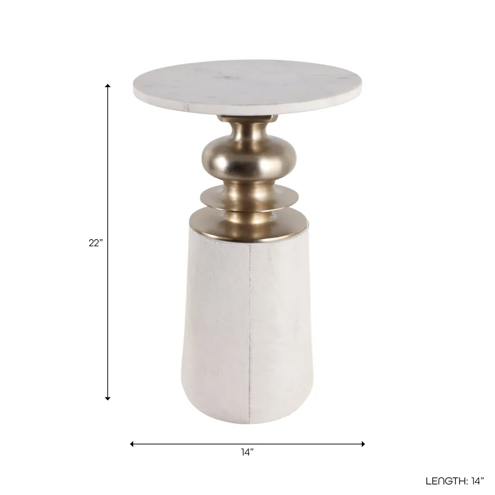 MAEHAVEN WHITE TABLE 23 (IN)