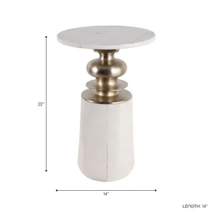 MAEHAVEN WHITE TABLE 23 (IN) 8