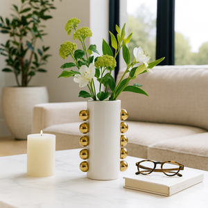 GARSONHAM WHITE VASE 10 (IN) 12