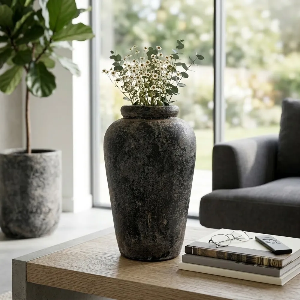 WILSONMOOR BLACK VASE 17 (IN)