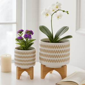 PAXTONFORD SET OF 2 WHITE PLANTER 11 (IN) 12