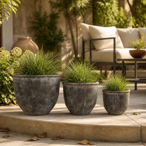 HAYFORDWAY SET OF 3 ORANGE PLANTER 8 (IN) 10