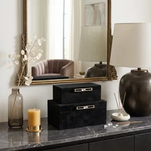 GRANLEYBURN SET OF 2 BLACK BOXES 6 (IN) 2
