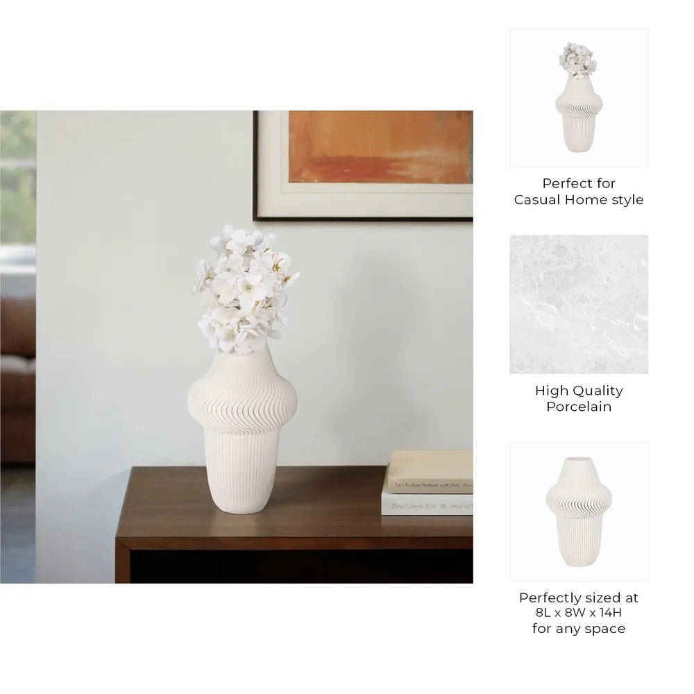 DEANFIELD IVORY VASE 14 (IN)