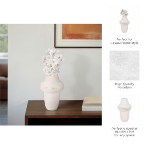 DEANFIELD IVORY VASE 14 (IN) 8