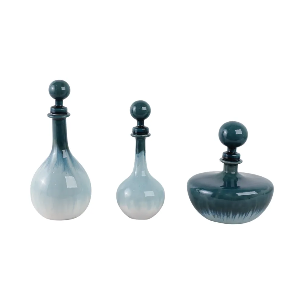 HOLDENCLIFF SET OF 3 BLUE VASES 14 (IN)