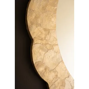 Scalloped Round Layered Capiz Shell Mirror 2