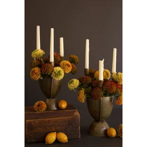 Set of 2 Taper Candelabras with Planters 4