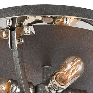 Riveted Plate 19'' Wide 4-Light Flush Mount - Silverdust Iron 4