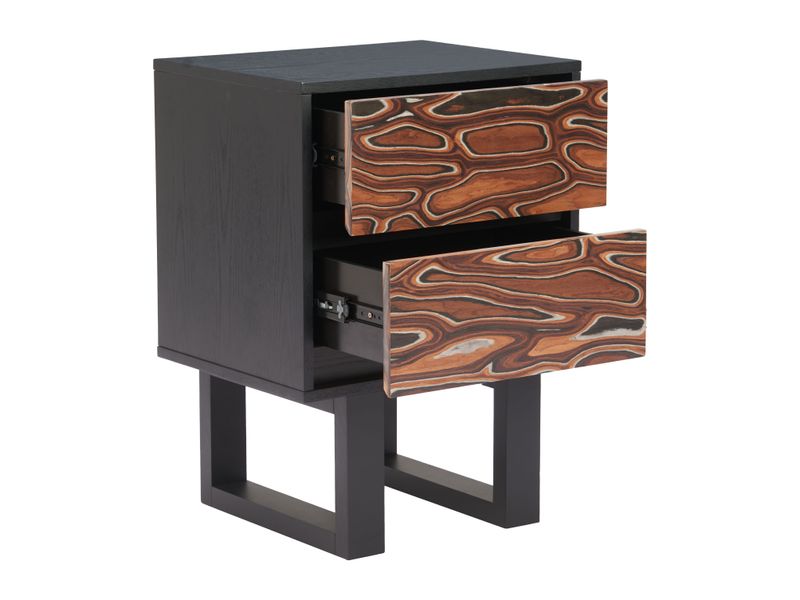Aremi Nightstand Brown & Black 8