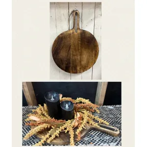 Dark Wood Round Chopping Board 16x12x0.5in 5