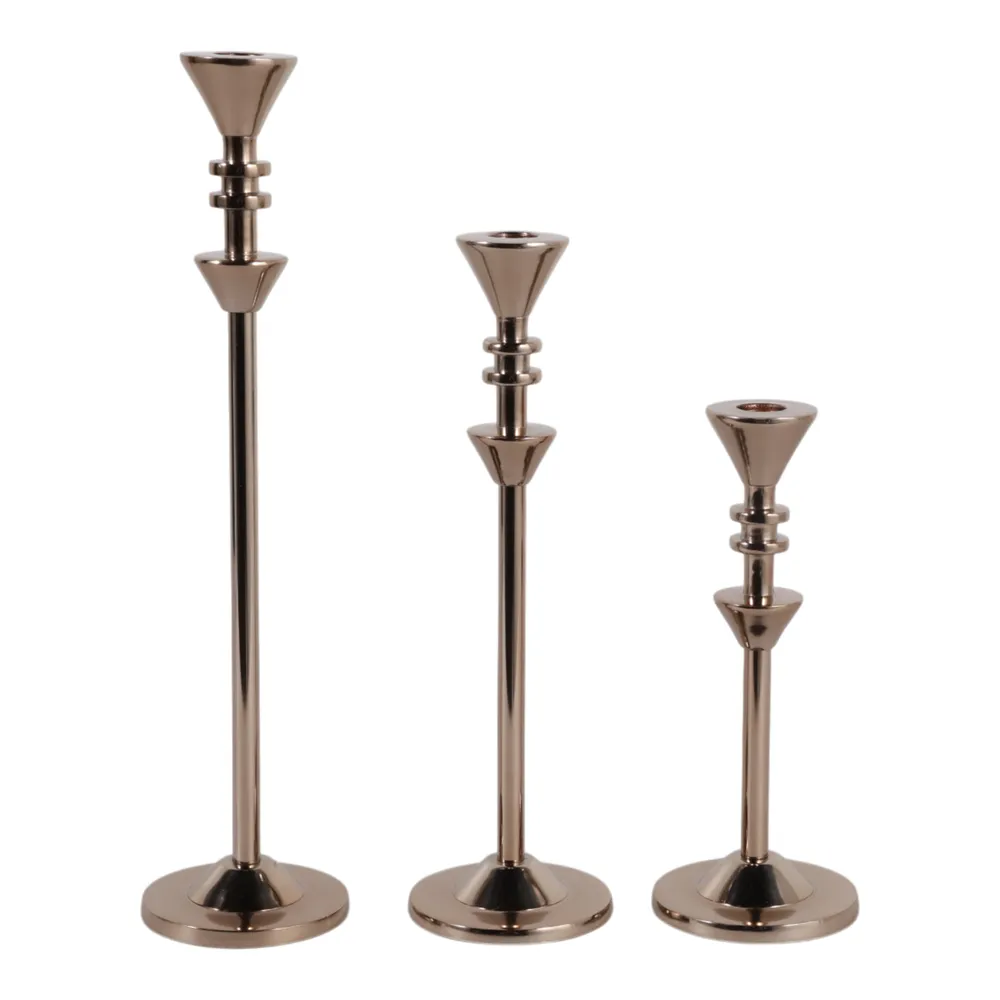 BREWERHAM SET OF 3 BRONZE CANDLESTICK 16 (IN)