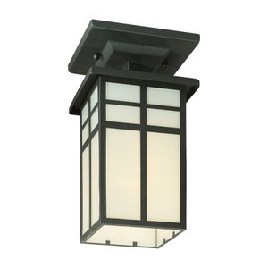 Mission 5.5'' Wide 1-Light Outdoor Flush Mount - Black 1