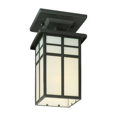 Mission 5.5″ Wide 1-Light Outdoor Flush Mount - Black