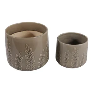 DUNRUN SET OF 2 GREEN PLANTER 7 (IN) 5