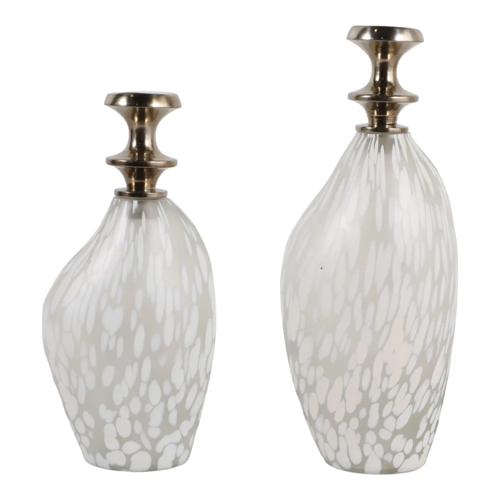 SLATETON SET OF 2 WHITE JARS 13 (IN)
