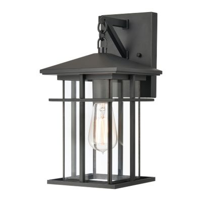 Oak Park 14″ High 1-Light Outdoor Sconce - Matte Black