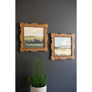 Set of 2 Natural Wood Framed Landscape Prints 3
