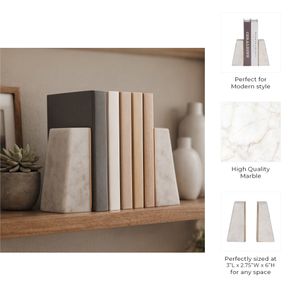 PARKWORTH SET OF 2 WHITE BOOKENDS 6 (IN) 9