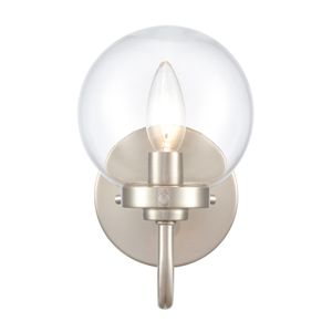 Fairbanks 8.5'' High 1-Light Sconce - Brushed Nickel and Clear 1