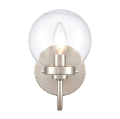 Fairbanks 8.5″ High 1-Light Sconce - Brushed Nickel and Clear